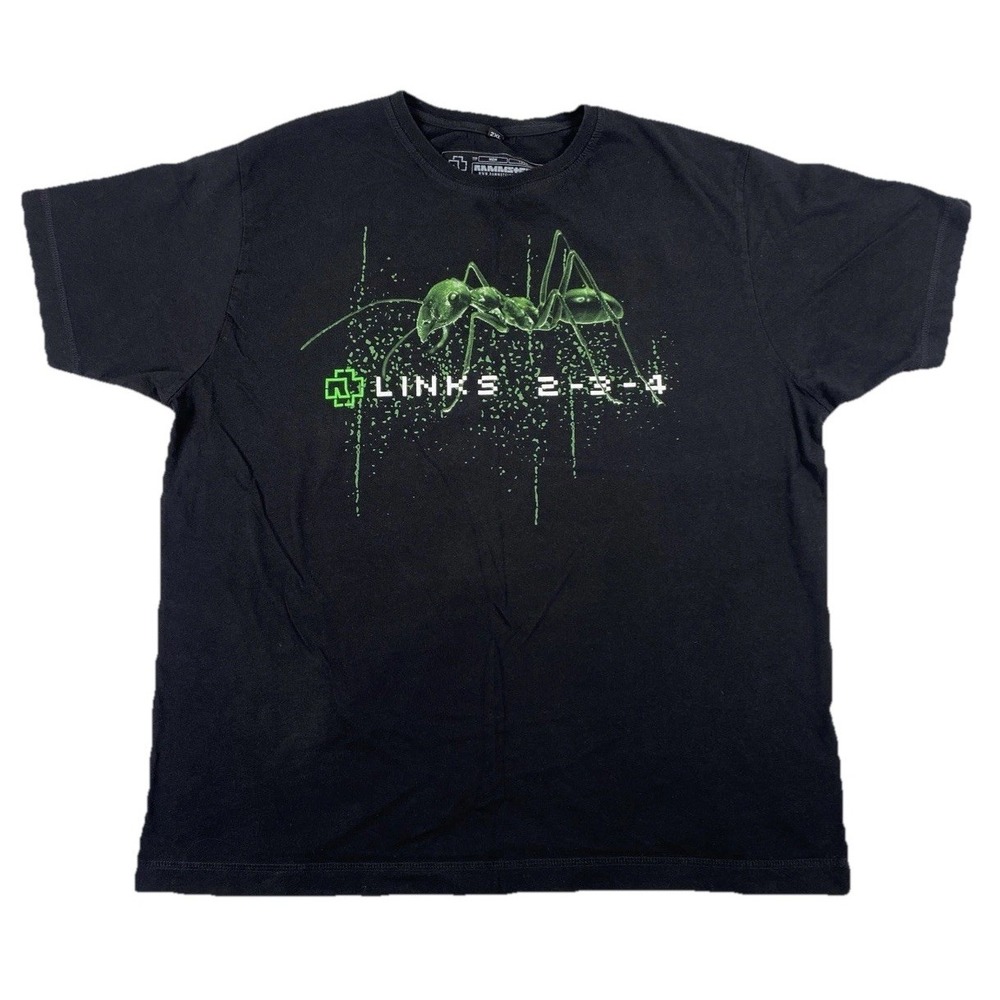 Rammstein Links 2-3-4 T-Shirt Band‎ Tour Black Men's 2XL